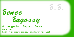 bence bagossy business card